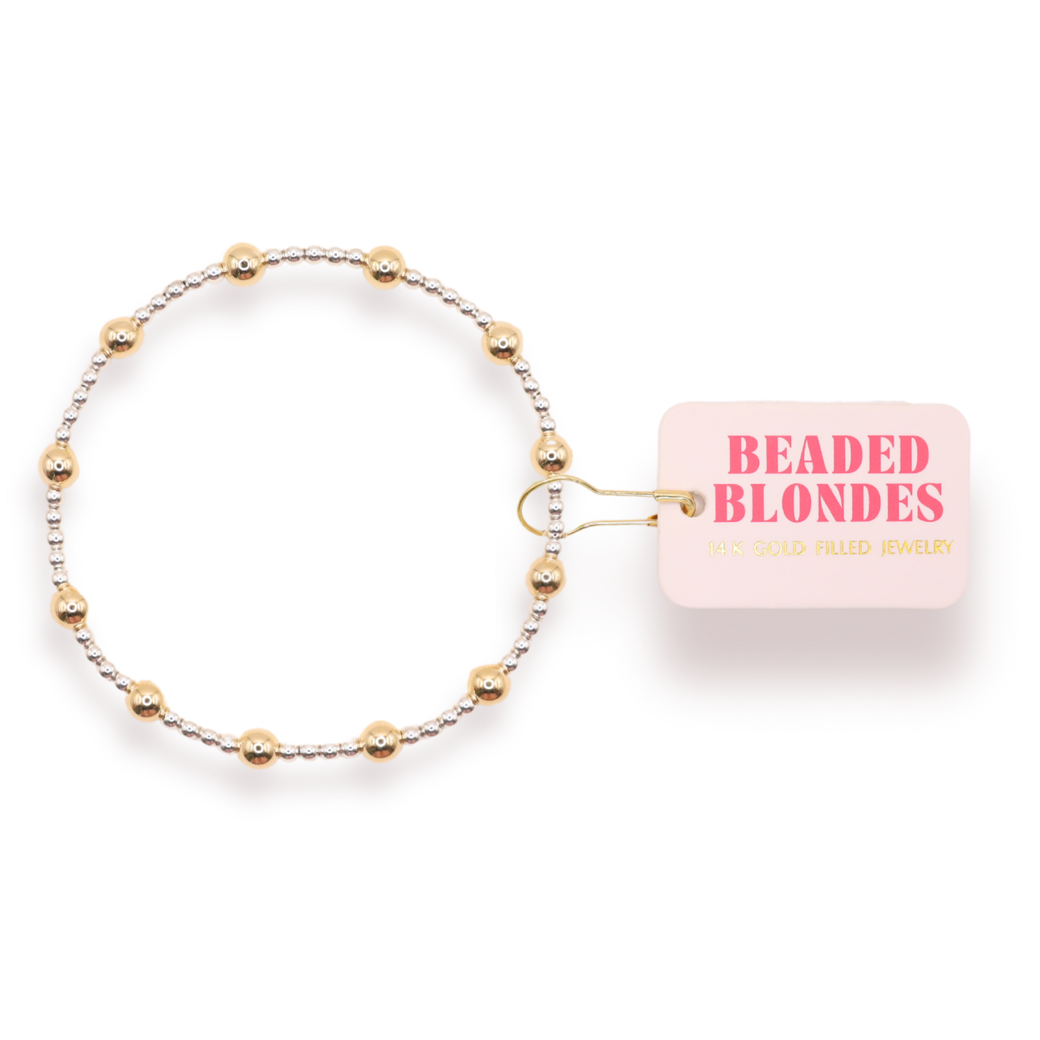 Silver and Gold Beaded Lively Bracelet