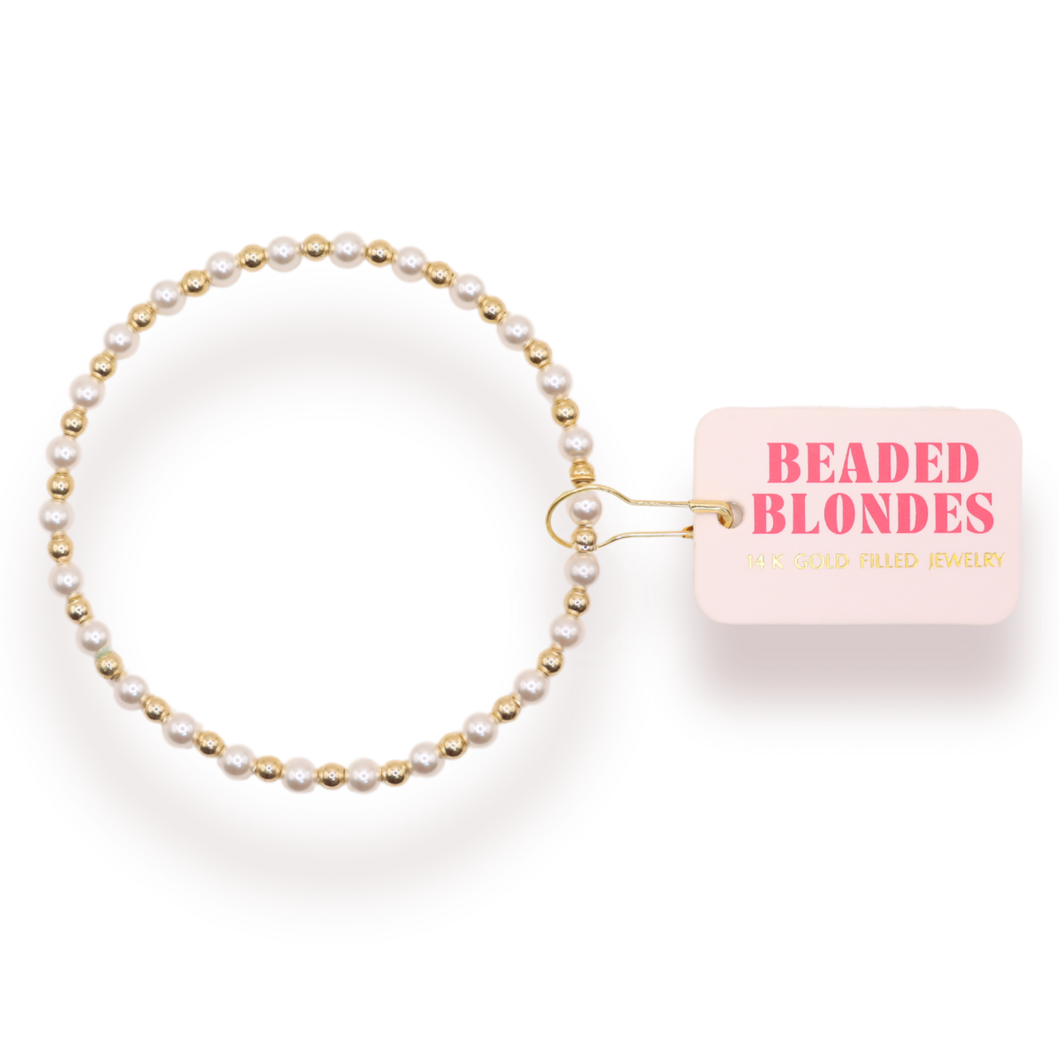 Gold and Pearl Beaded Luci Bracelet
