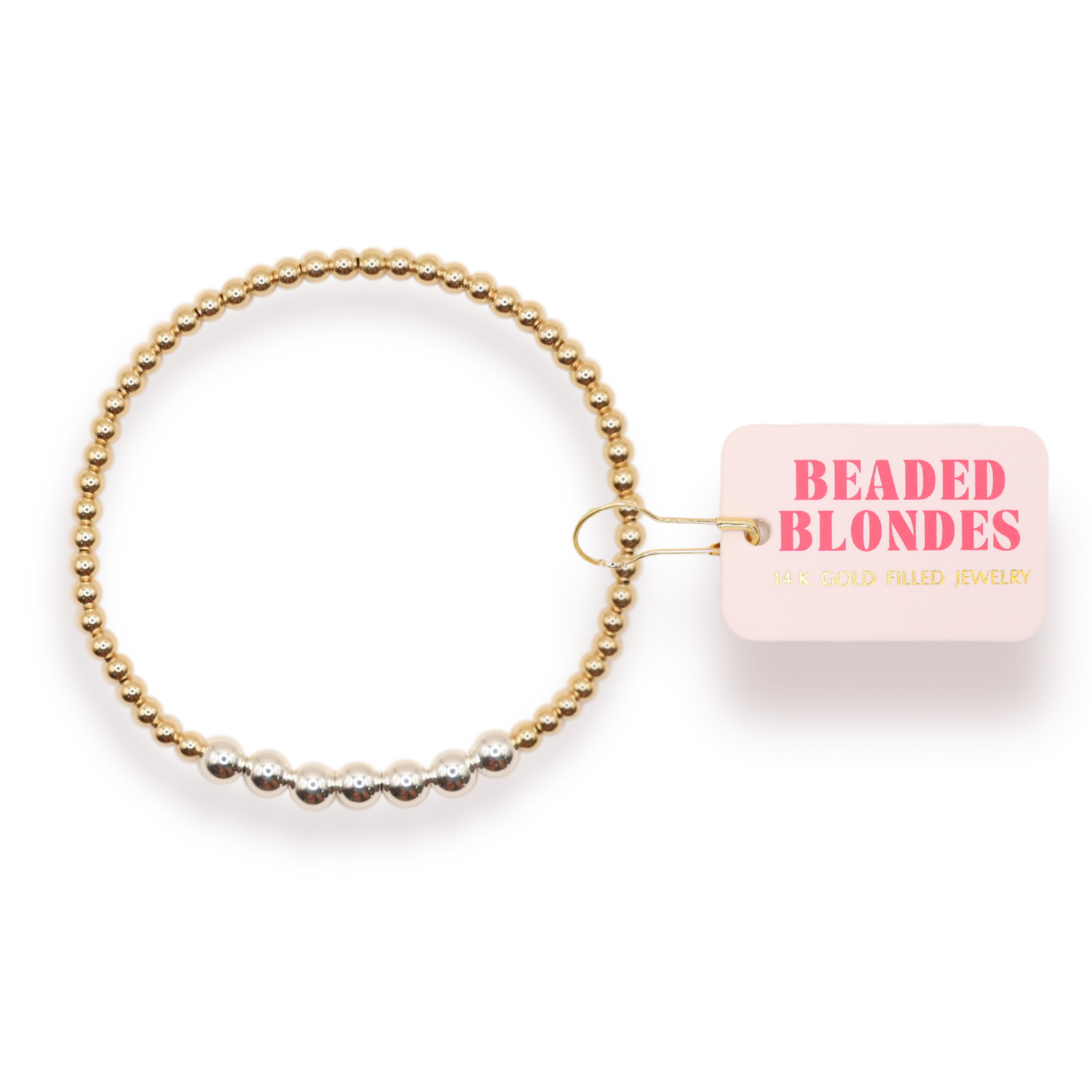 Gold and Silver Beaded Lucky Bracelet