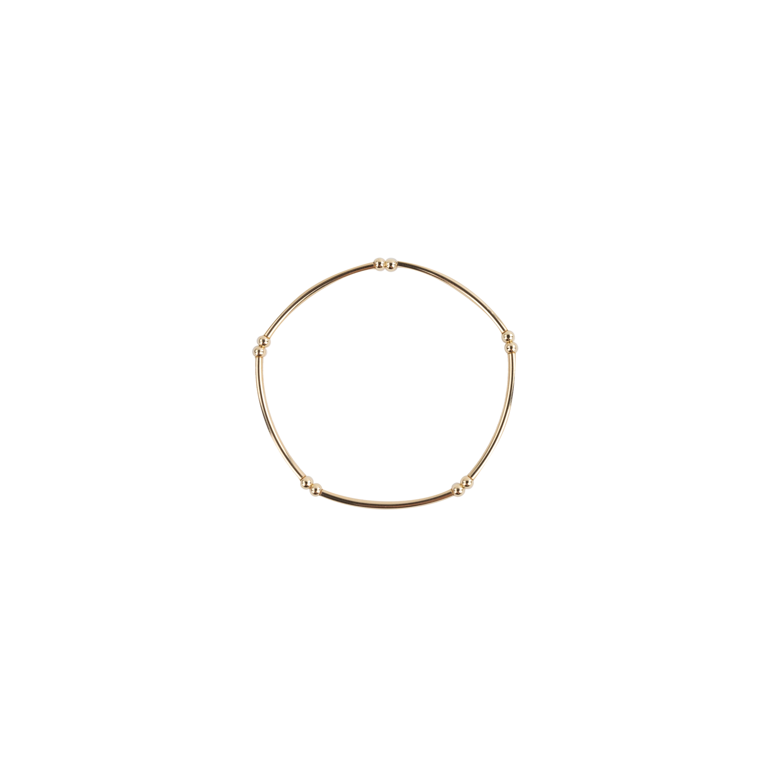 Gold bar bracelet with gold beads 