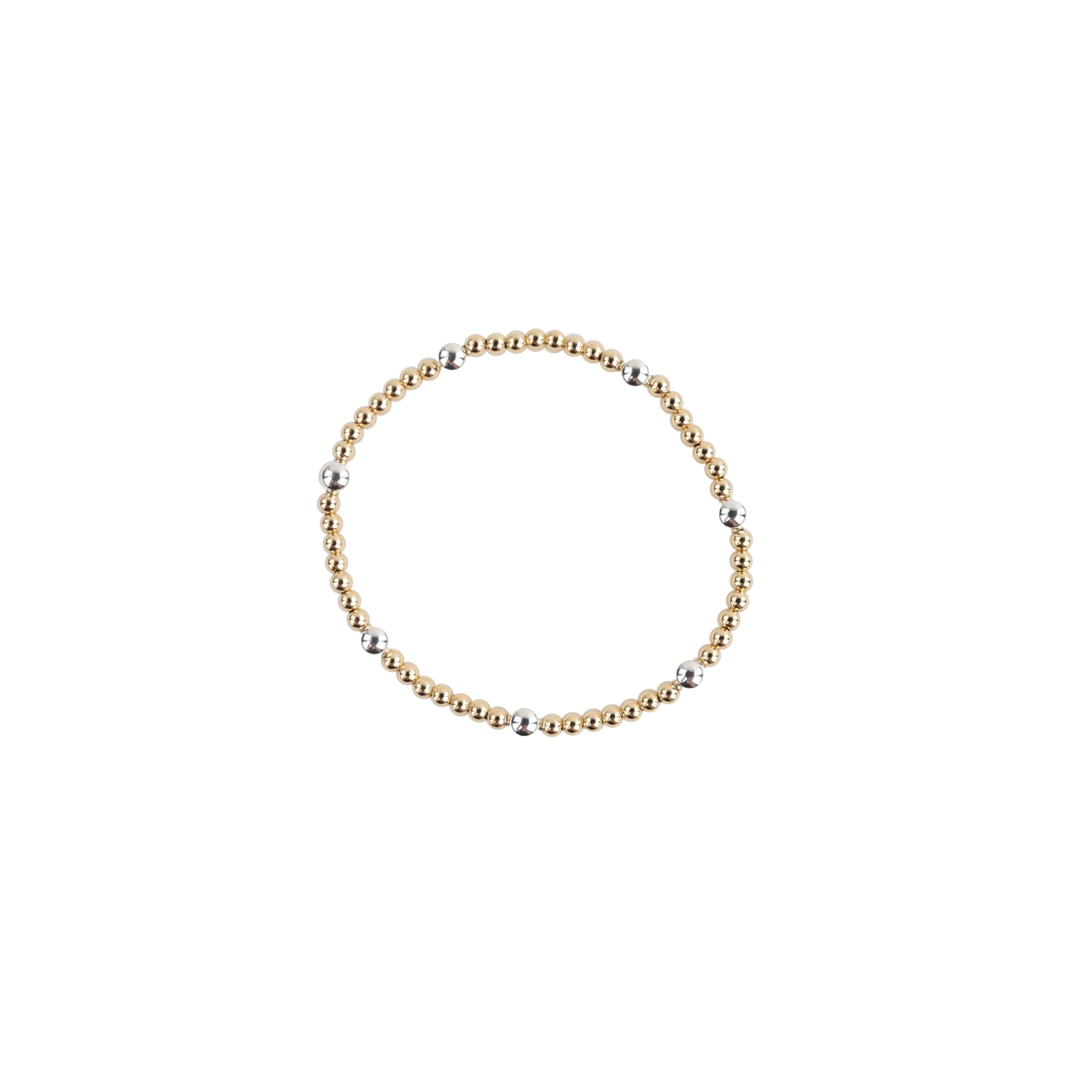 Gold and Silver Beaded Bracelet 