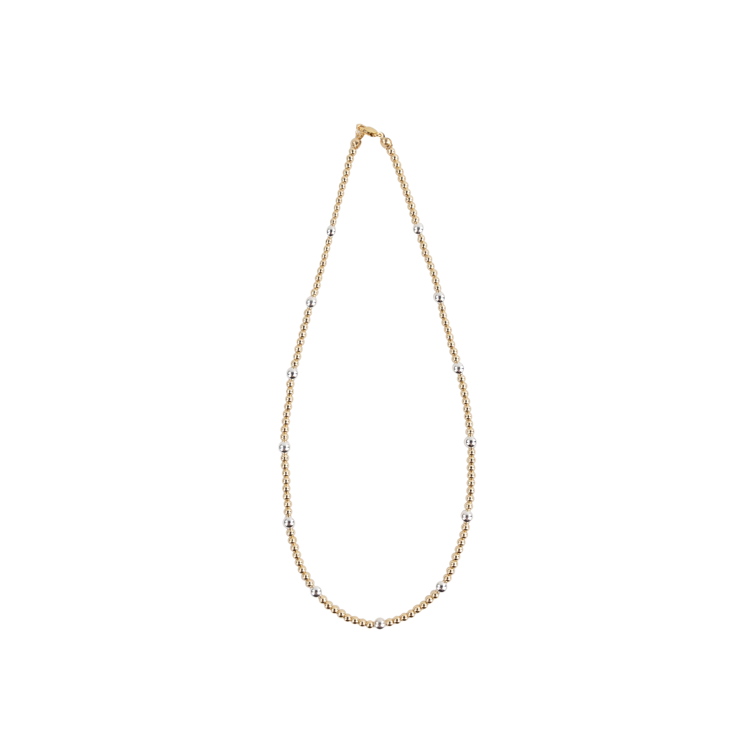 Gold and Silver Beaded Necklace