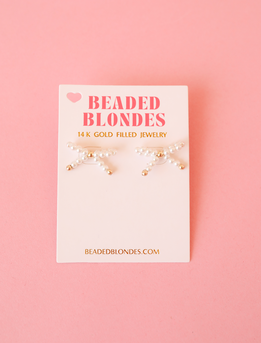 Pearl Beaded Bow Earrings