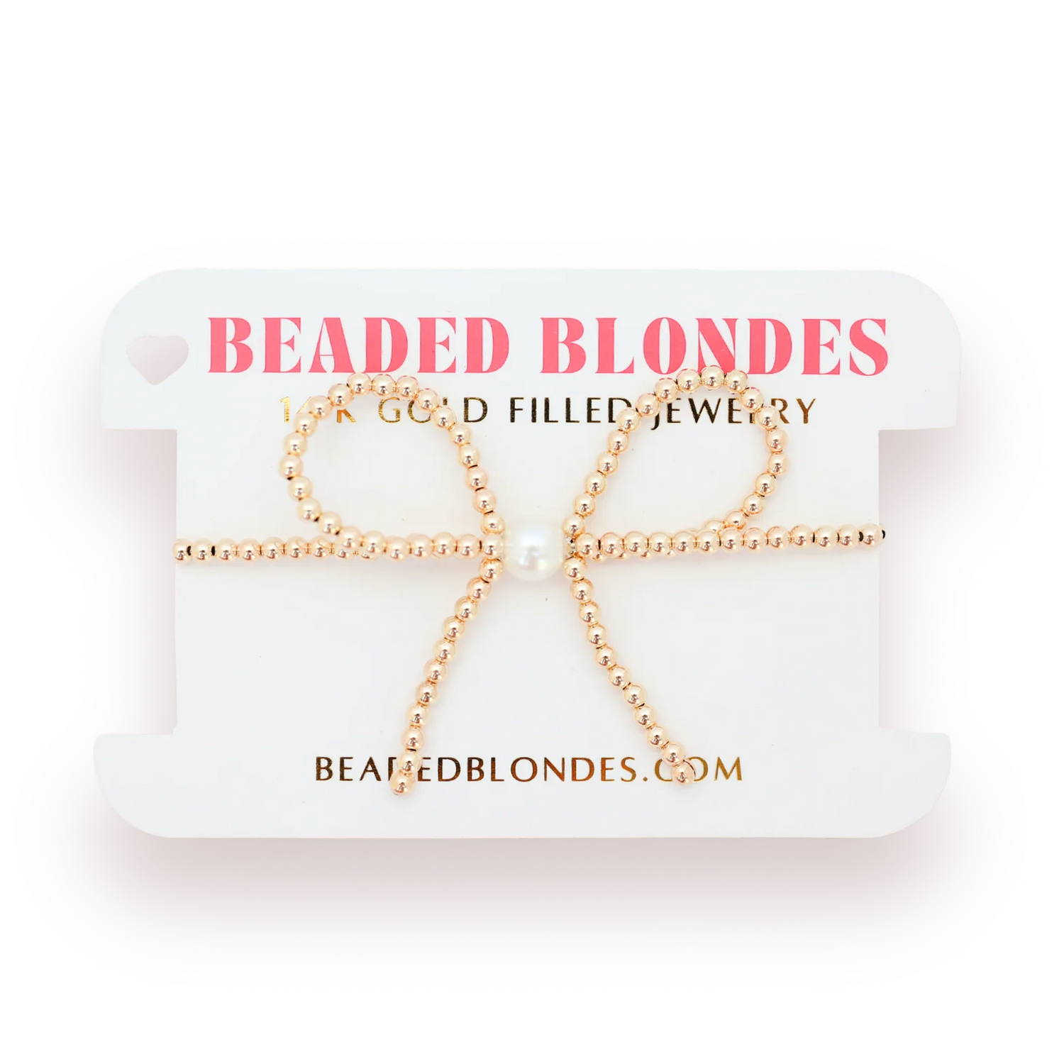 Gold Beaded Bow Bracelet