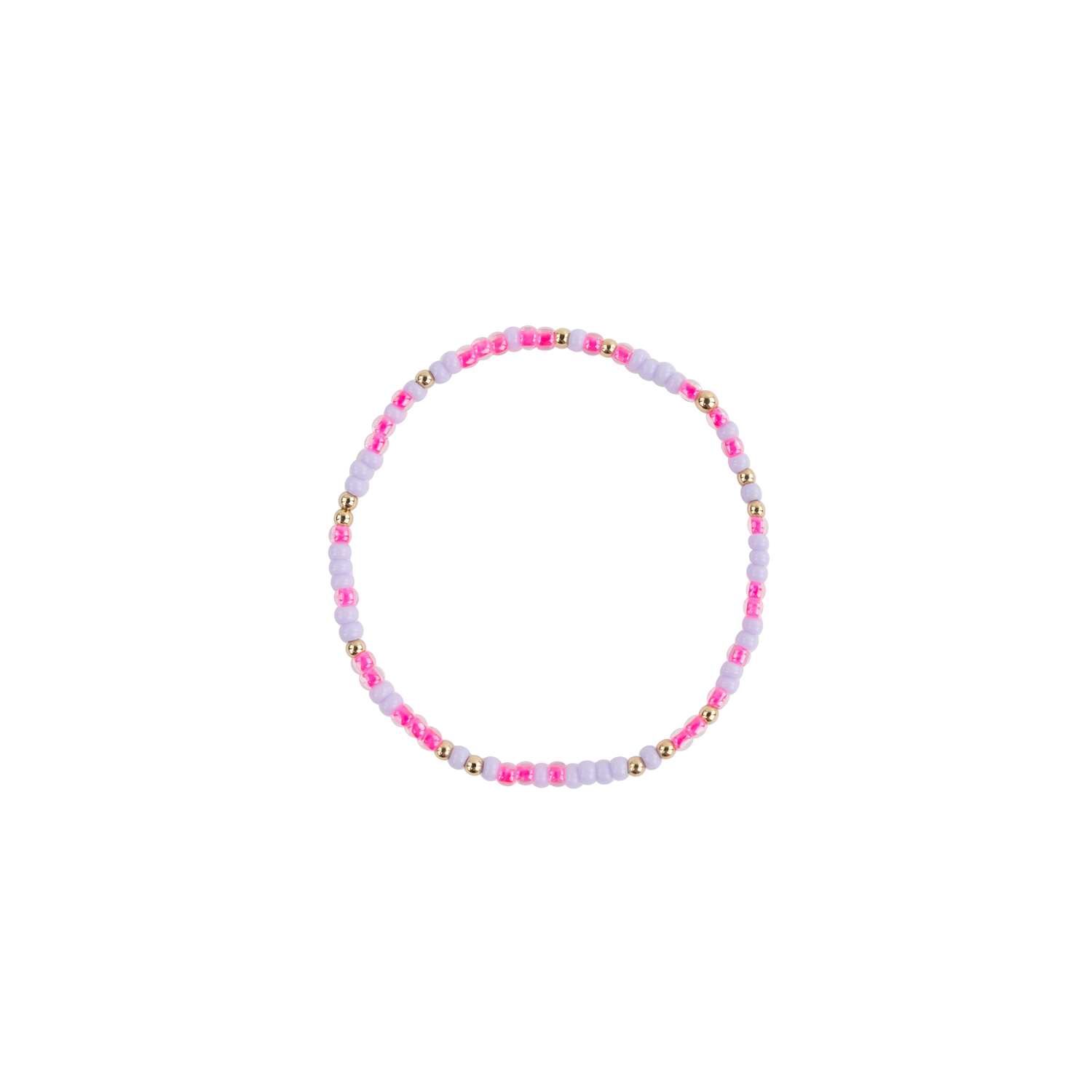 Hot Pink and Lilac Beaded Bracelet