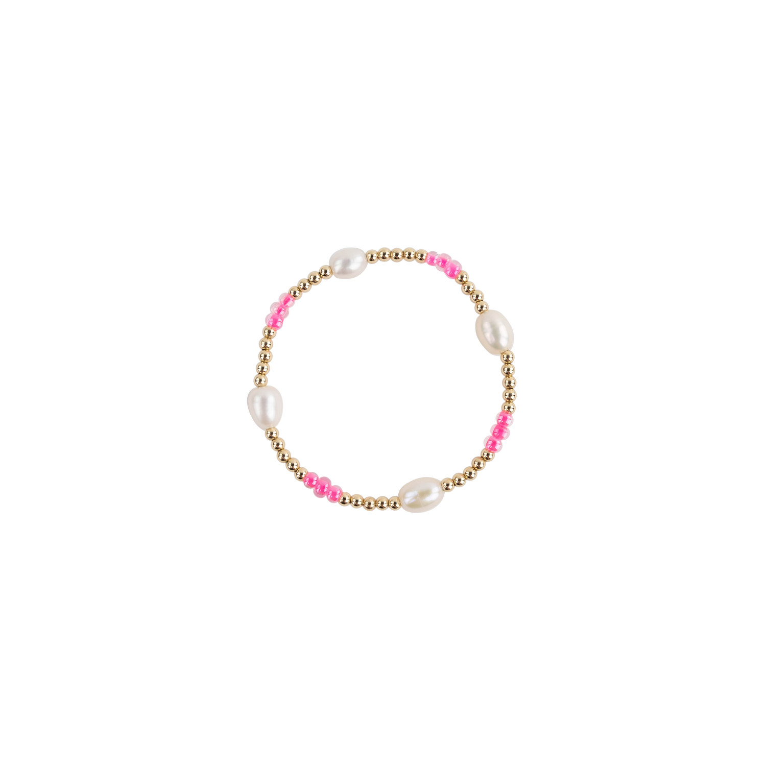 Bracelet with pearls and pink beads 