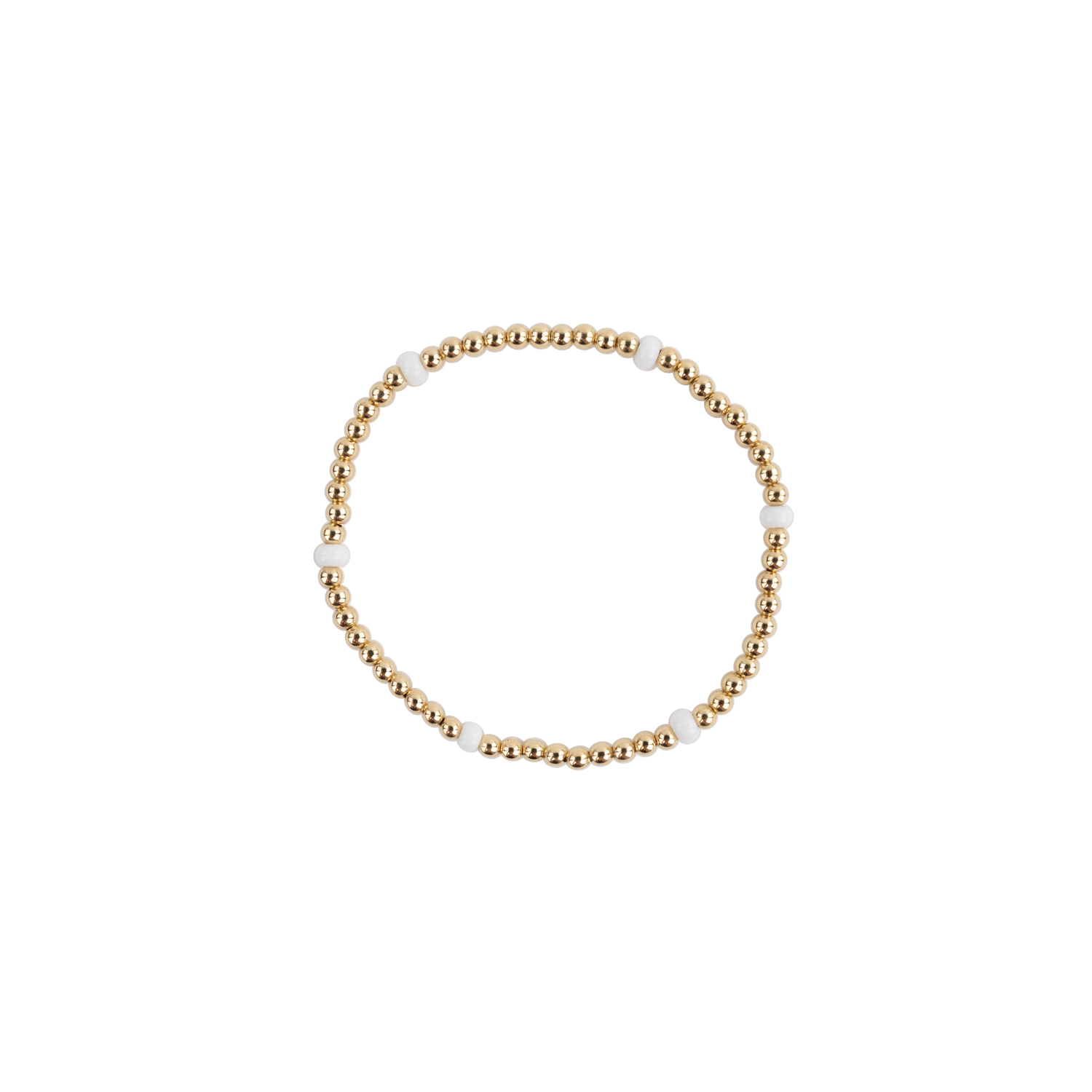 Bracelet with gold and white beads