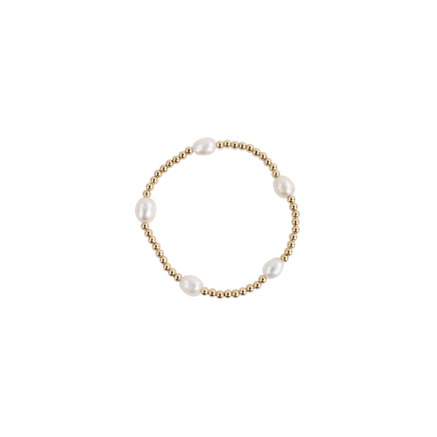 Gold and Pearl Beaded Bracelet