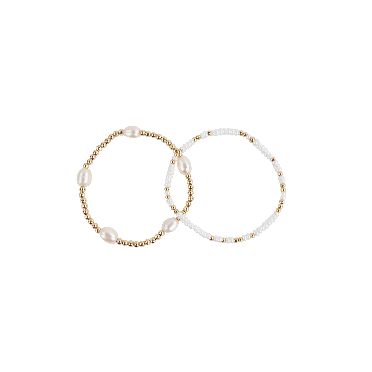 Two bracelets with gold accents 