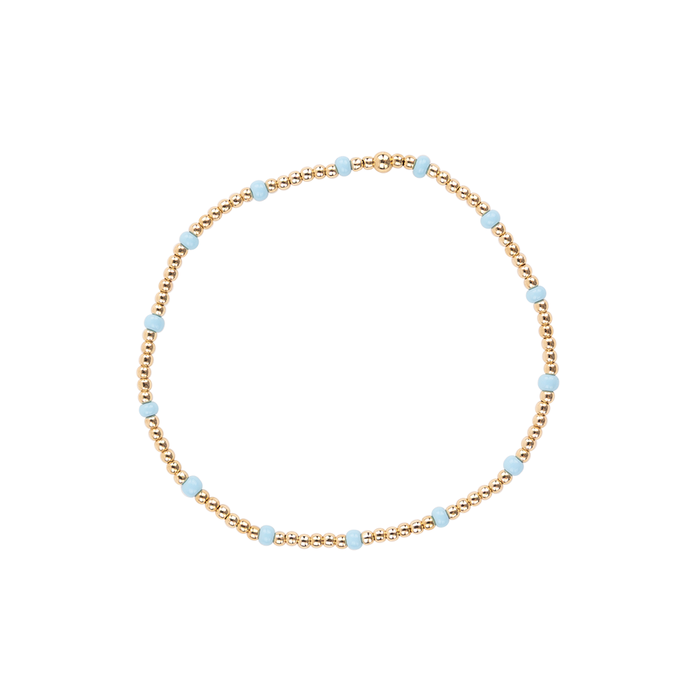 Gold and Blue Beaded bracelet