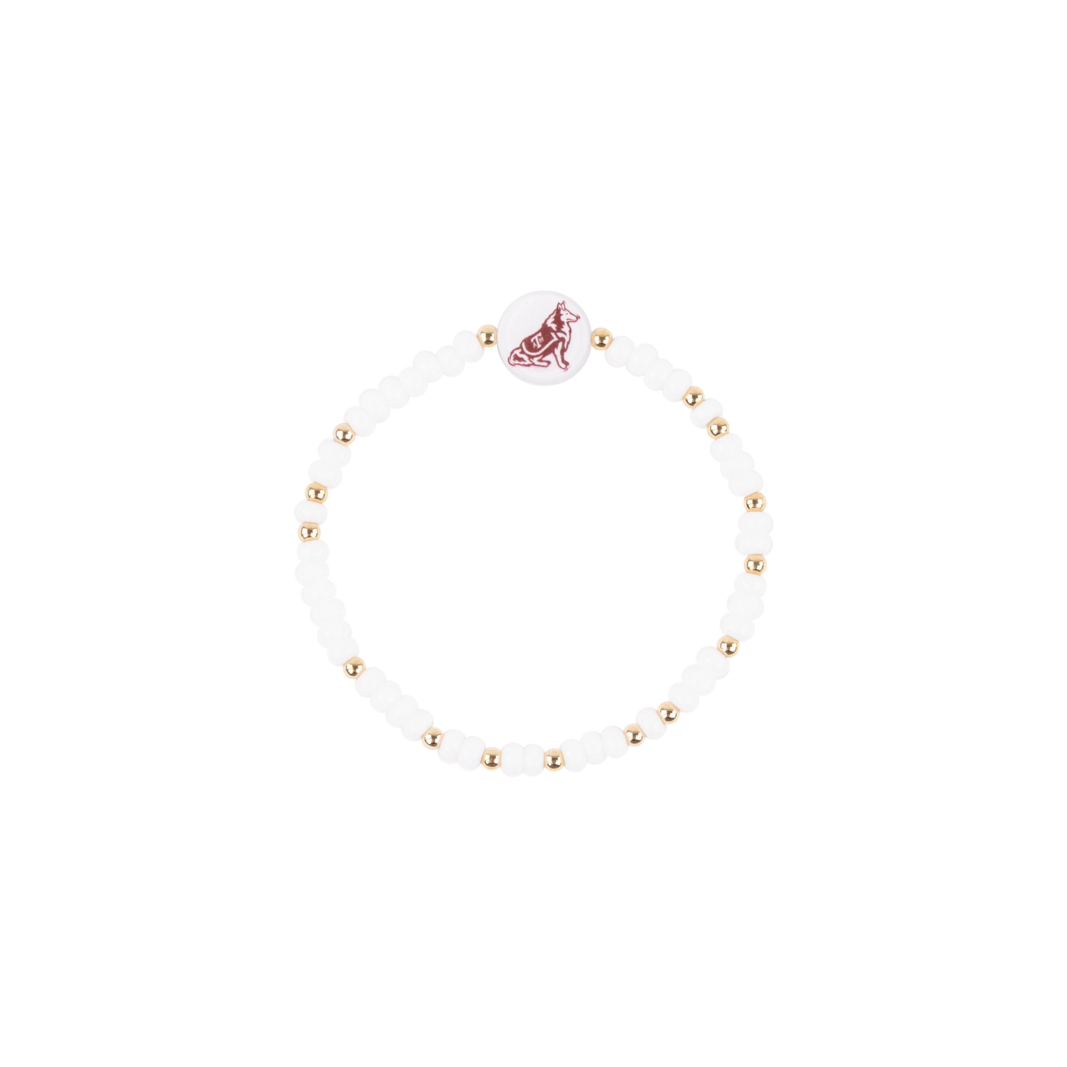 White and Gold Bracelet with Reveille Logo
