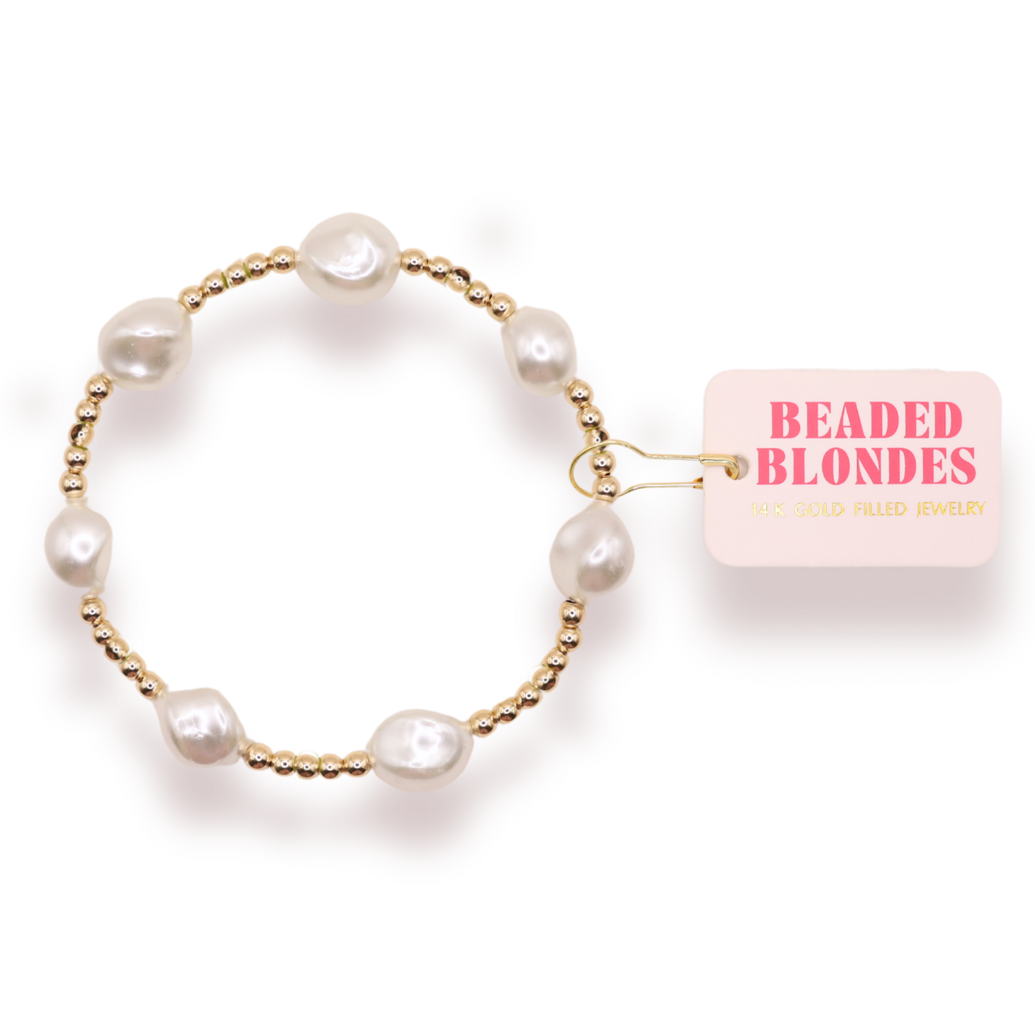 Gold and Pearl Beaded Sadie Bracelet