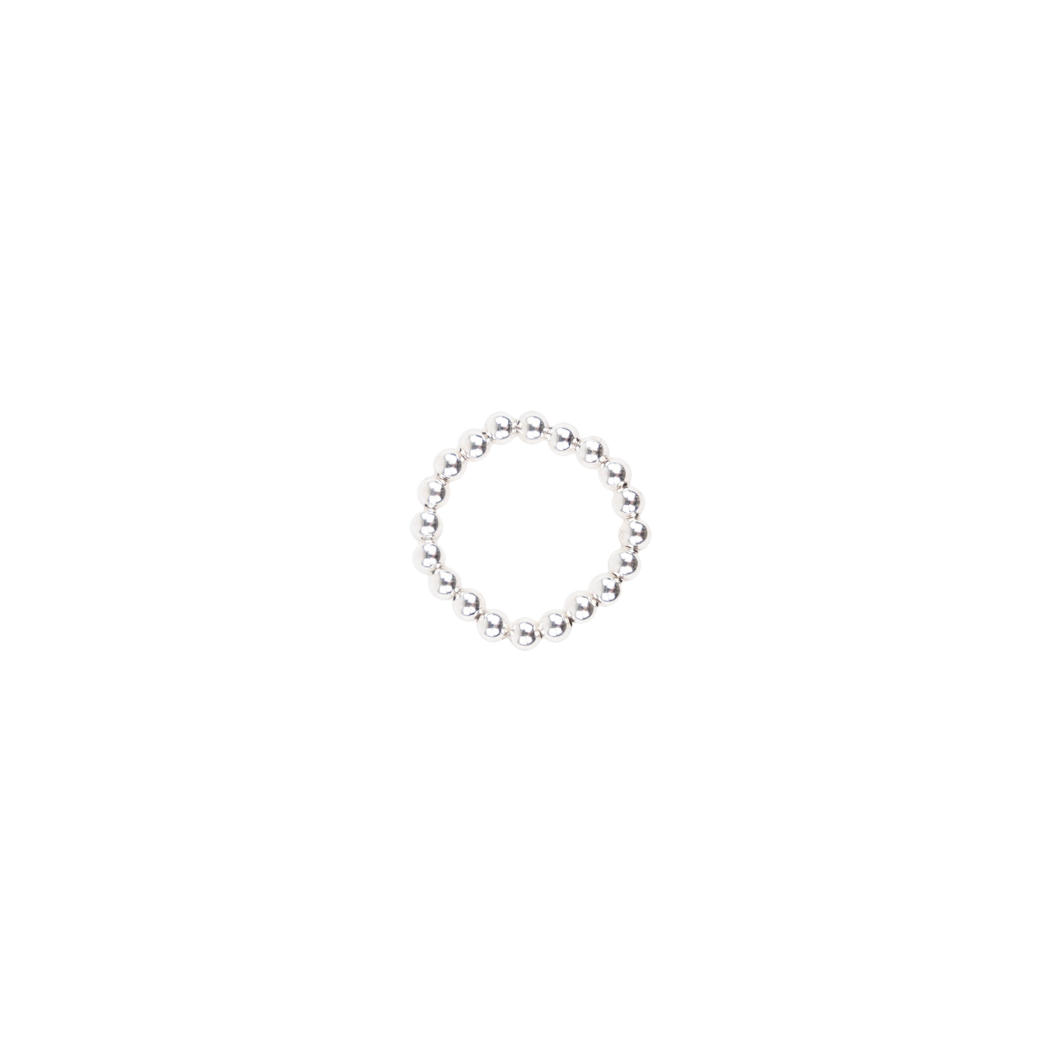 3 MM Silver Beaded Ring