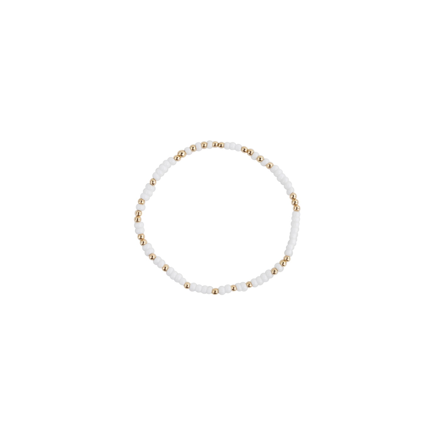 White and gold beaded bracelet