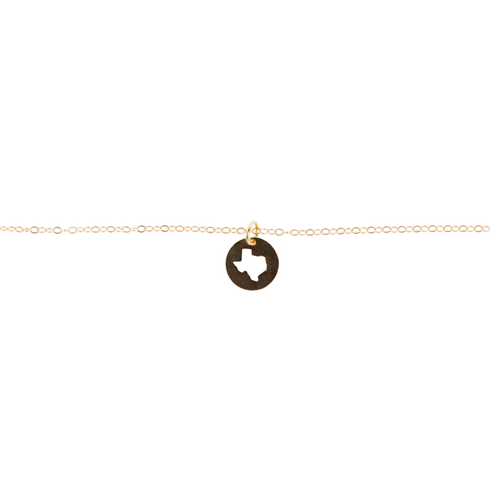 Beaded Blondes Texas Cutout Gold Charm Necklace