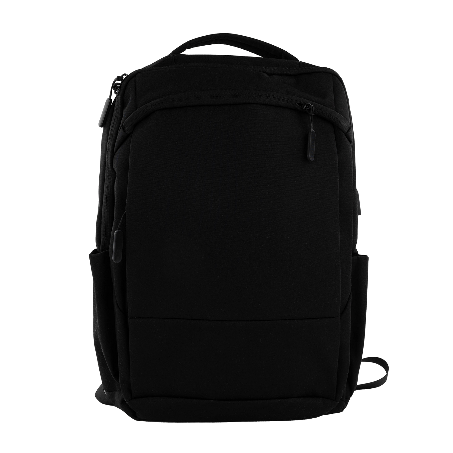 Black backpack with charging ports