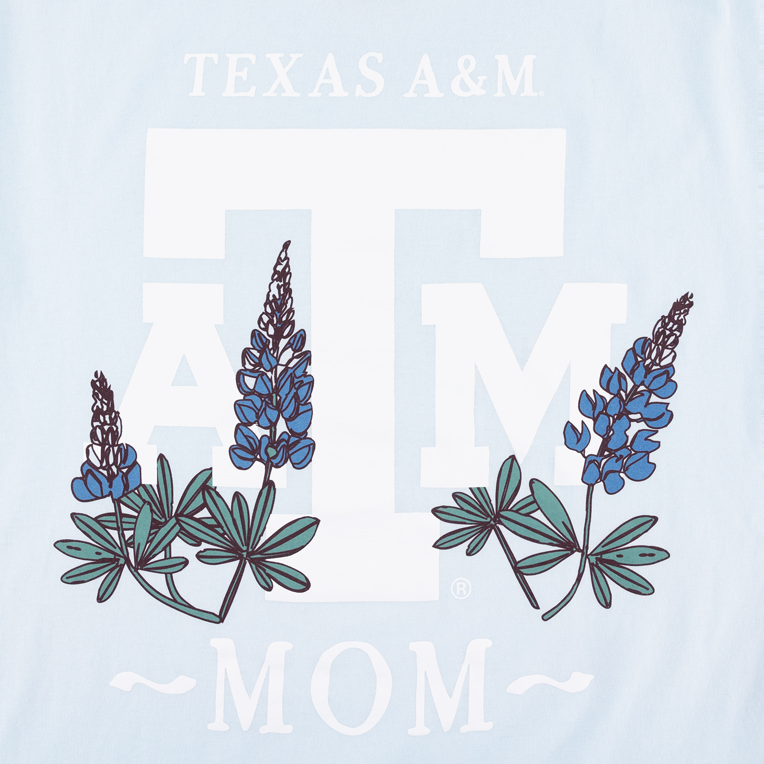 Texas A&M Bluebonnet Mom T-Shirt - Blue