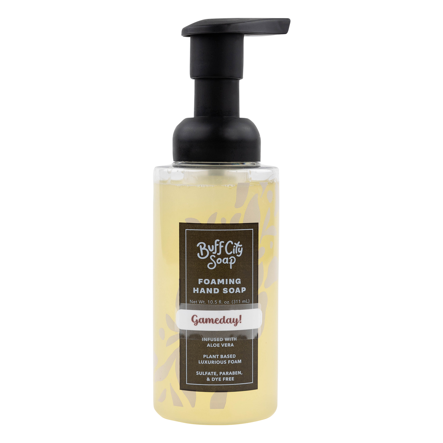 Foaming hand soap bottle with black pump 