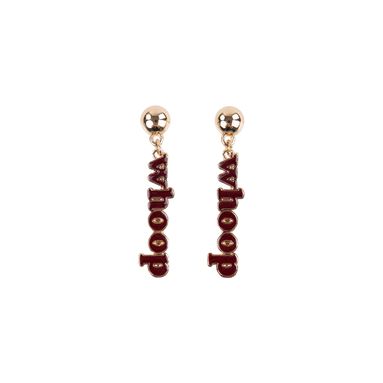 Maroon and Gold Whoop Earrings
