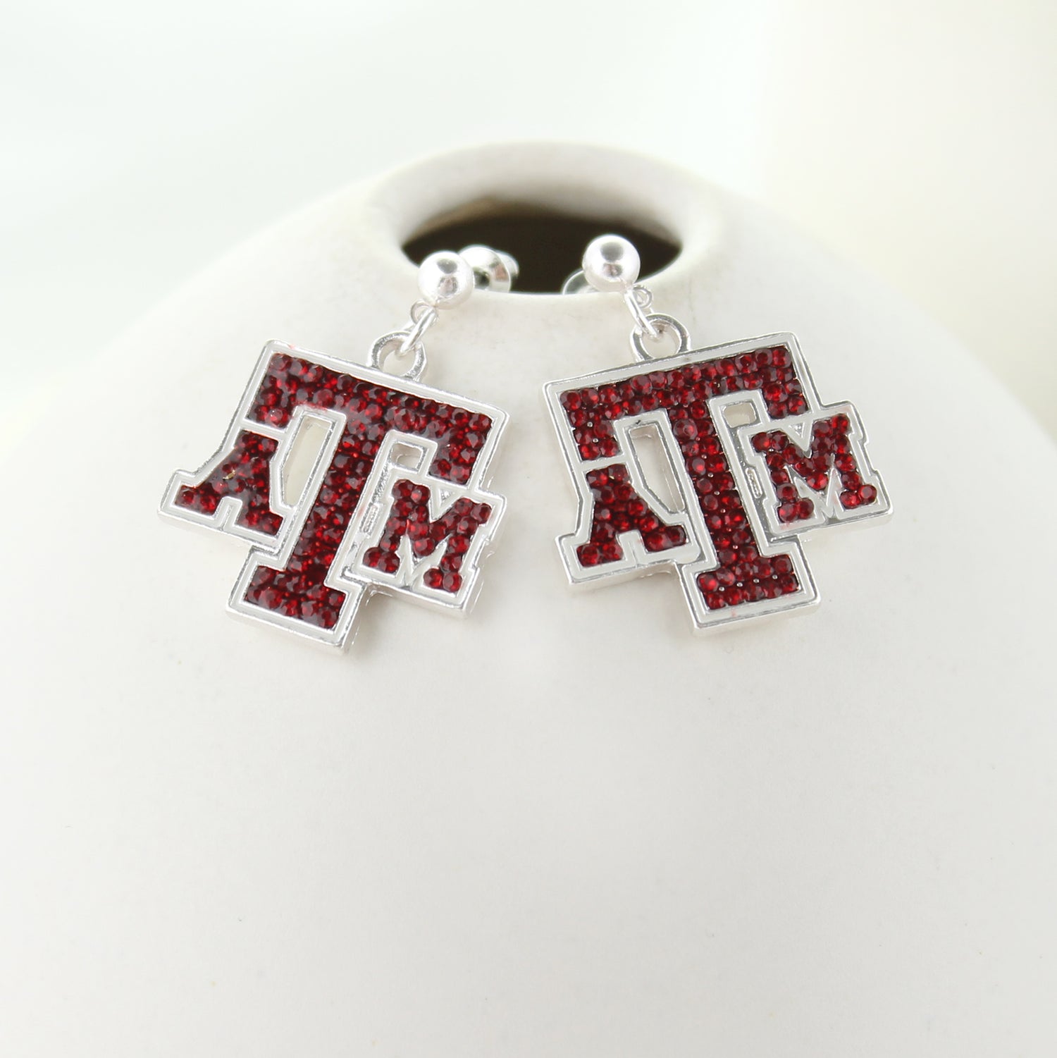 Texas A&M Seasons Jewelry Crystal Logo Earrings