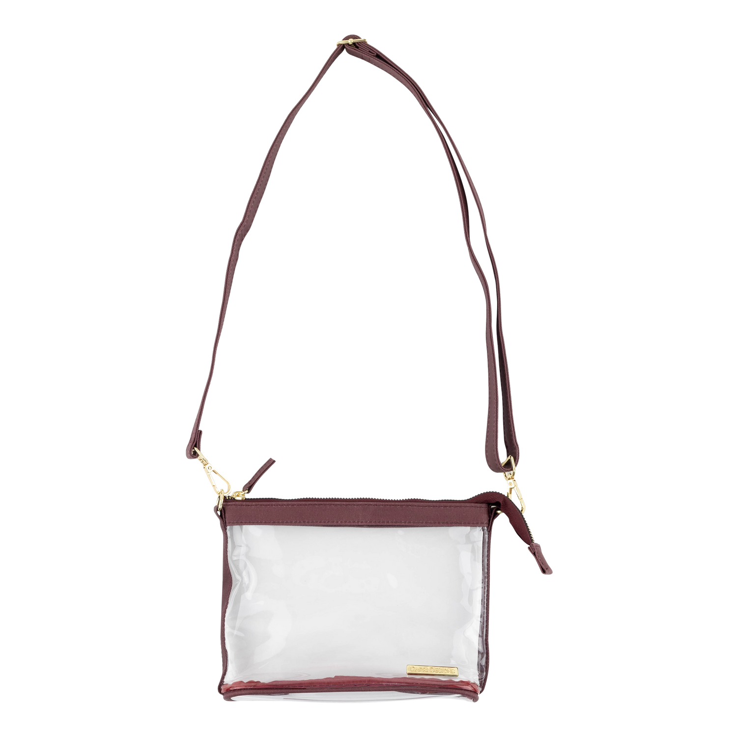 Clear Crossbody with Maroon and Gold accents
