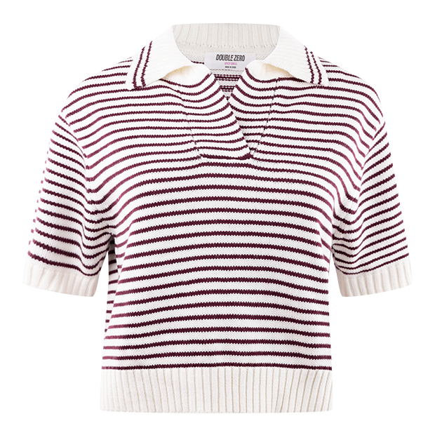 Striped sweater with collar 