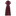 A solid maroon midi-length shirt dress featuring short sleeves, a classic collar, front button closures, a fitted waistband, and an A-line skirt.   