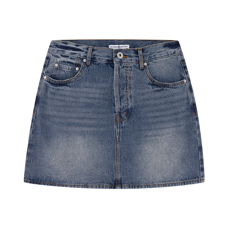 Blue denim skirt