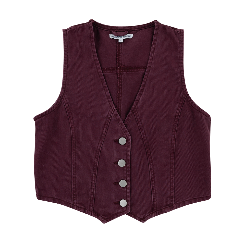 Maroon Vest with silver buttons