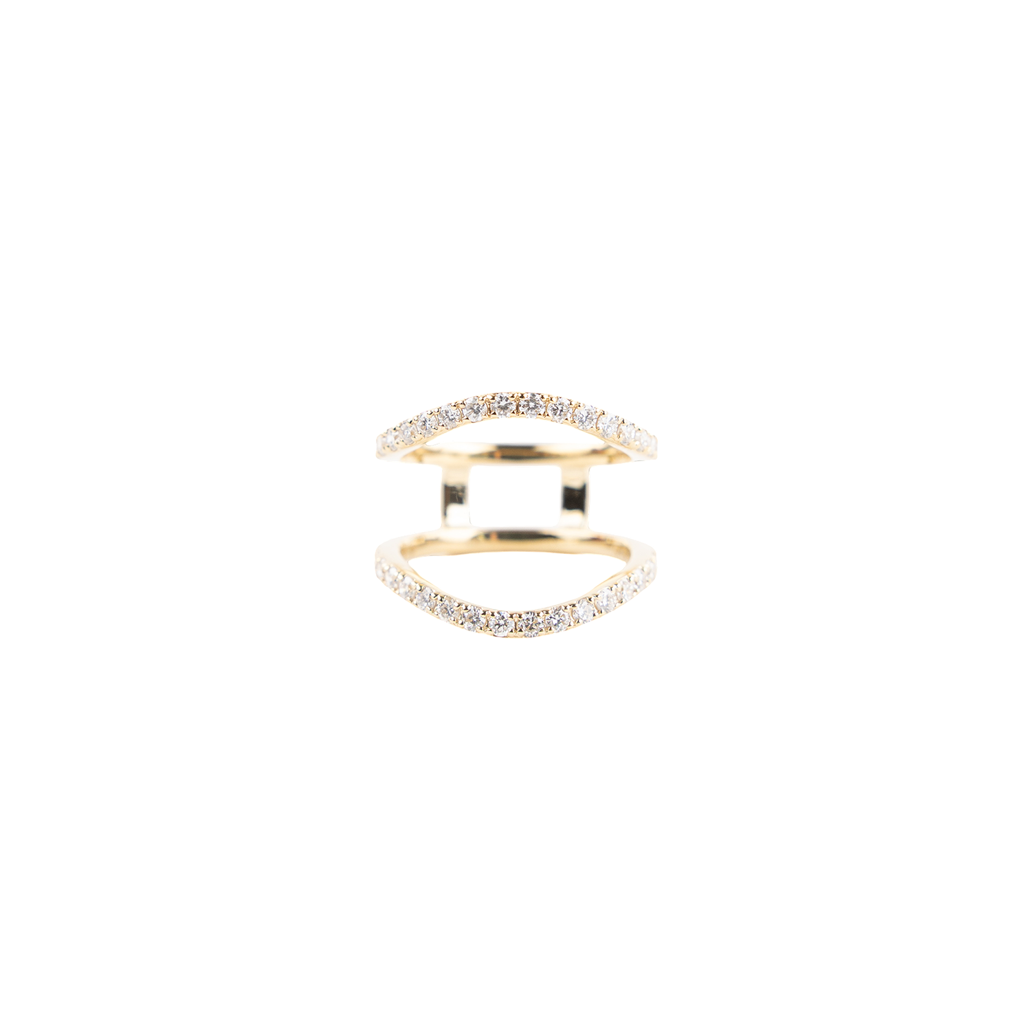 Gold-tone Texas A&M ring wrap featuring two open bands accented with rows of sparkling stones.