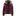 Maroon quilted puffer jacket featuring a full-zip front, a large faux-fur-trimmed hood, long sleeves, and two front pockets.