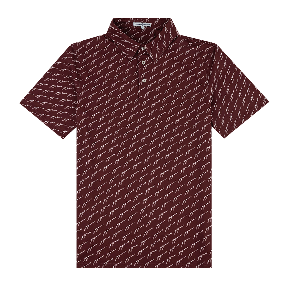 Maroon Script Gig 'Em All Over Polo