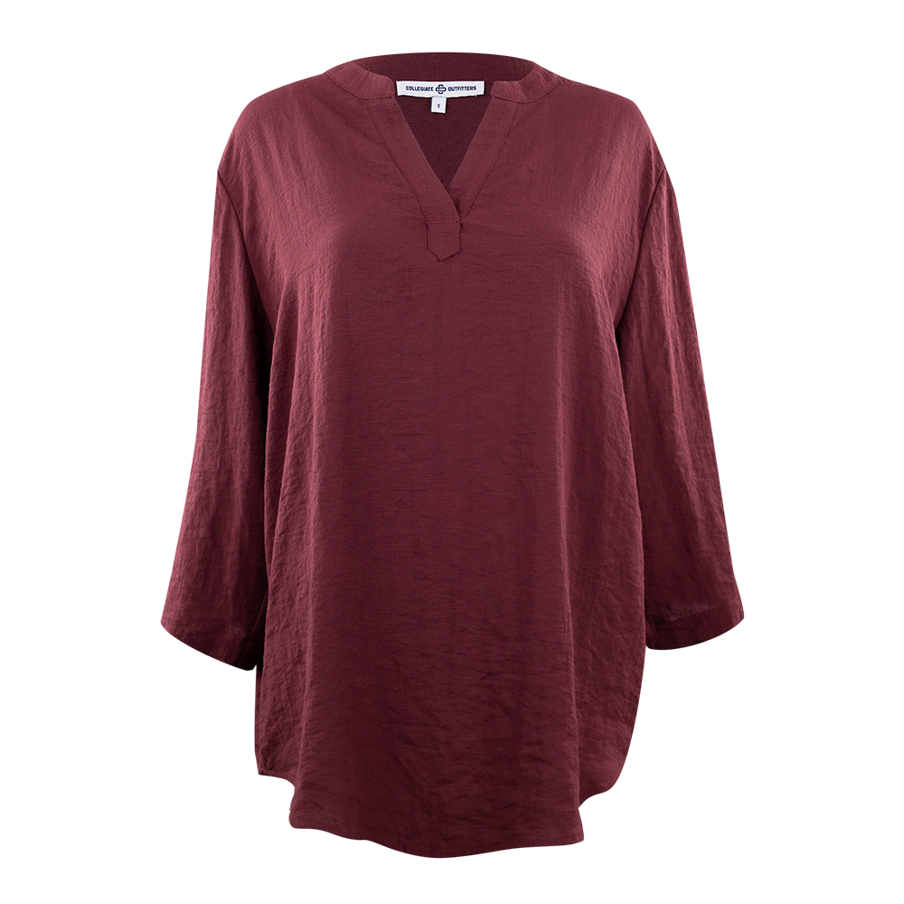 Maroon long-sleeve tunic