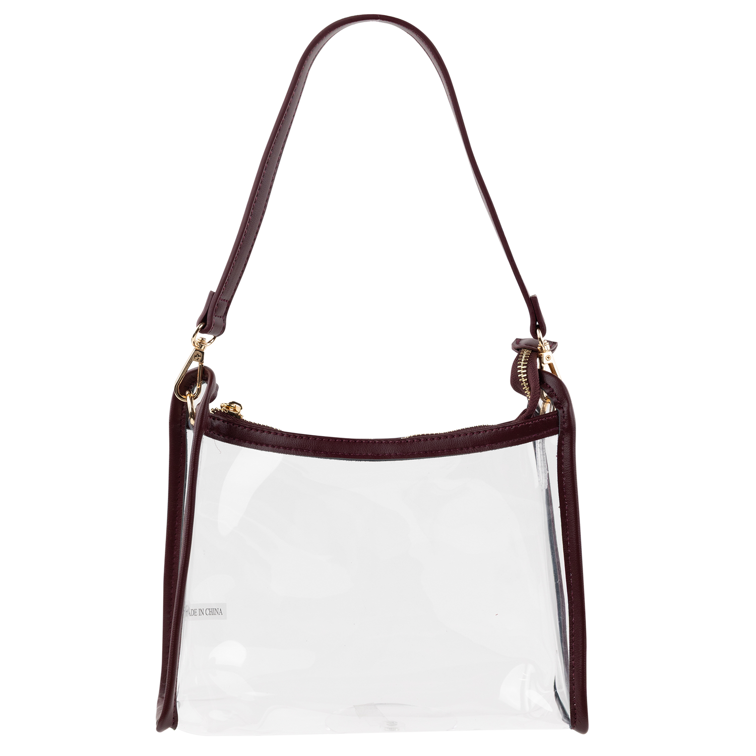 Clear Bag w/ Maroon Lining