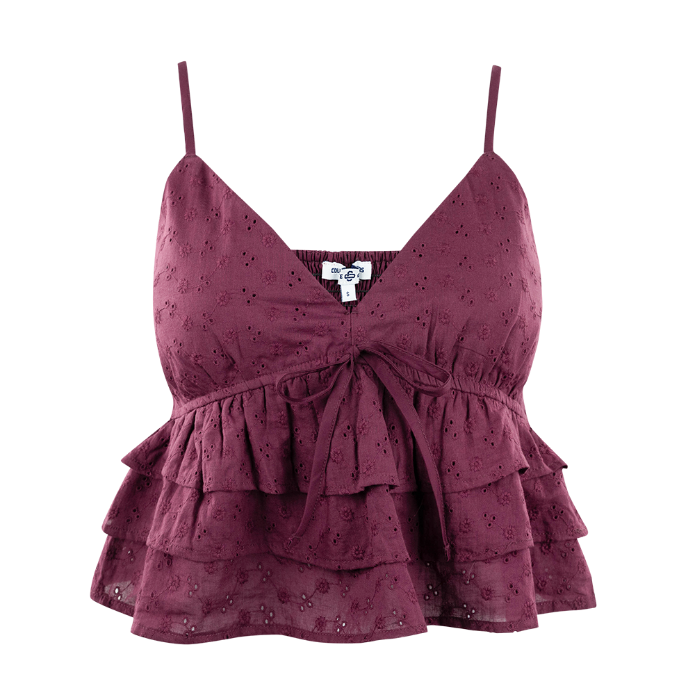 Maroon V-Neck Top with built in padding