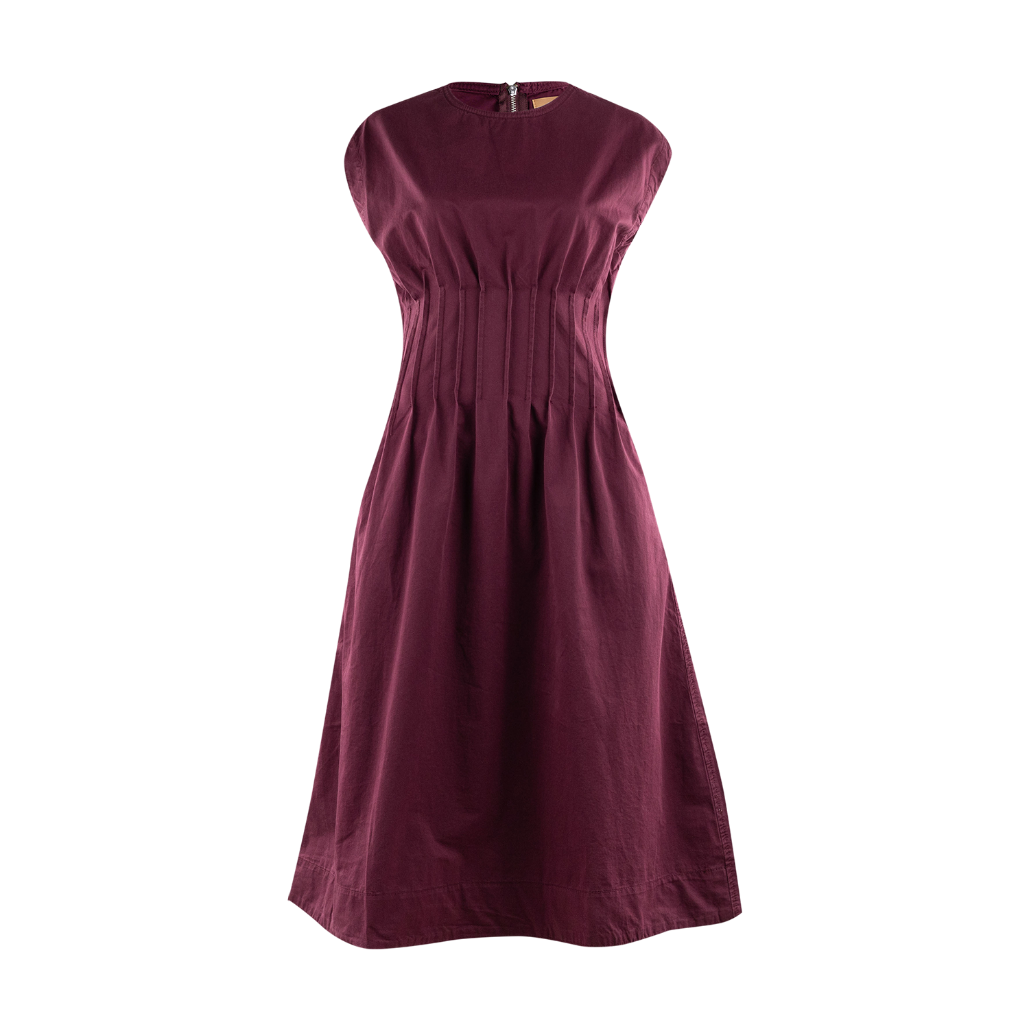 Maroon pleated dress