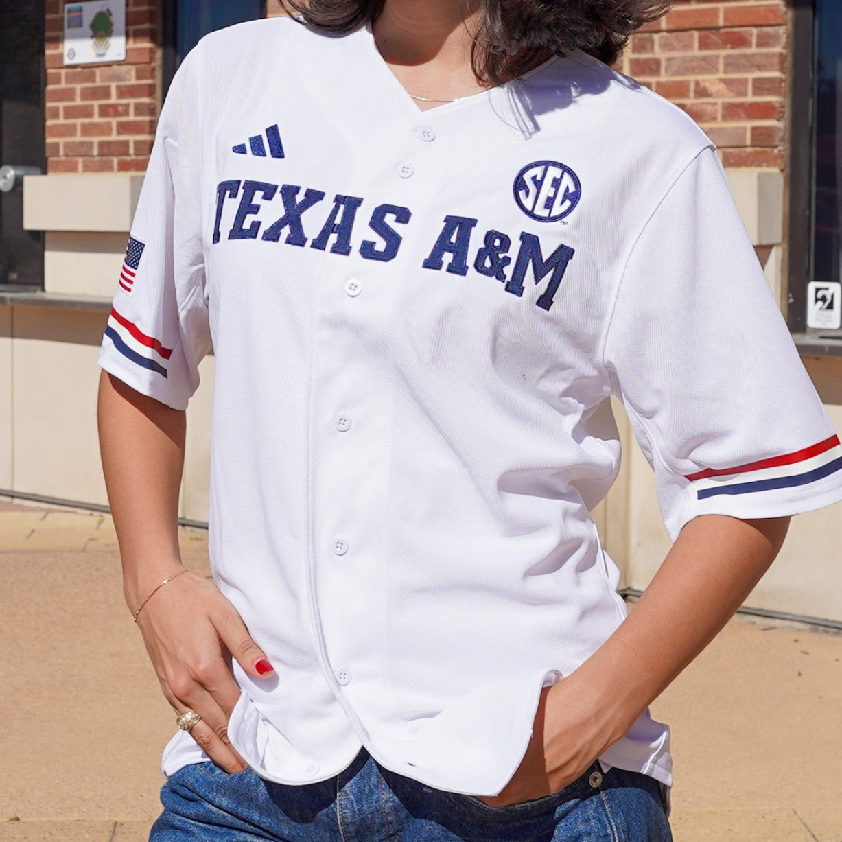 Texas A&M Adidas American Baseball Jersey