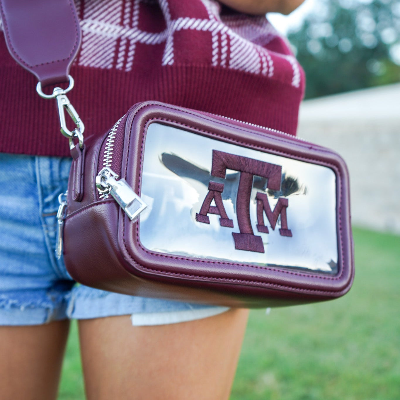 Texas A&M Clear Embroidered Bag