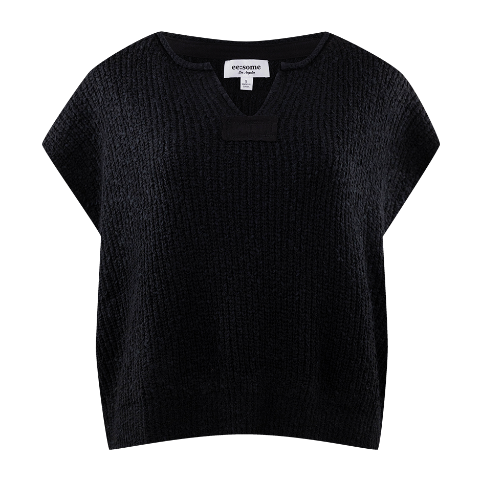 Black Knit Sweater Top