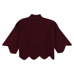 Entro Mock Neck Scalloped Hem Sweater in Maroon - Aggieland Outfitters