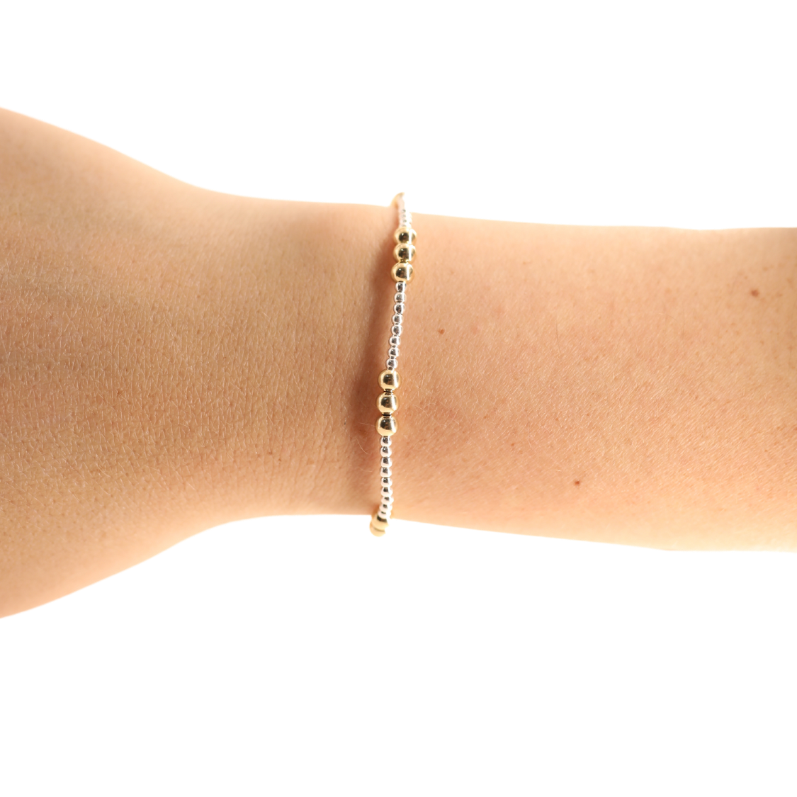 Beaded Blondes ILY Bracelet Silver w/ Gold