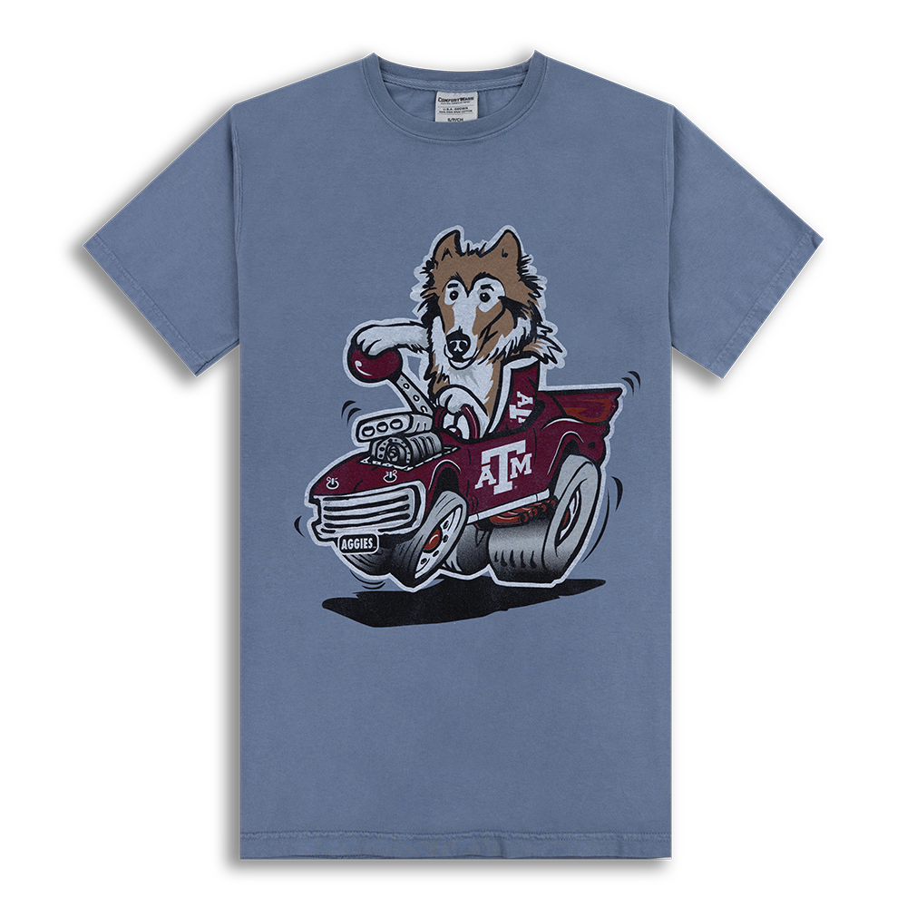 Blue Mascot Car Tee