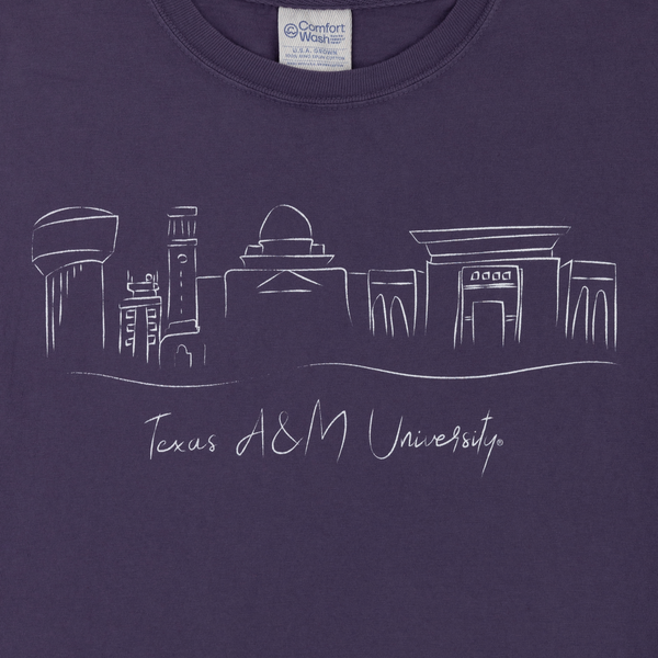 Texas A&M University Purple Skyline T-Shirt