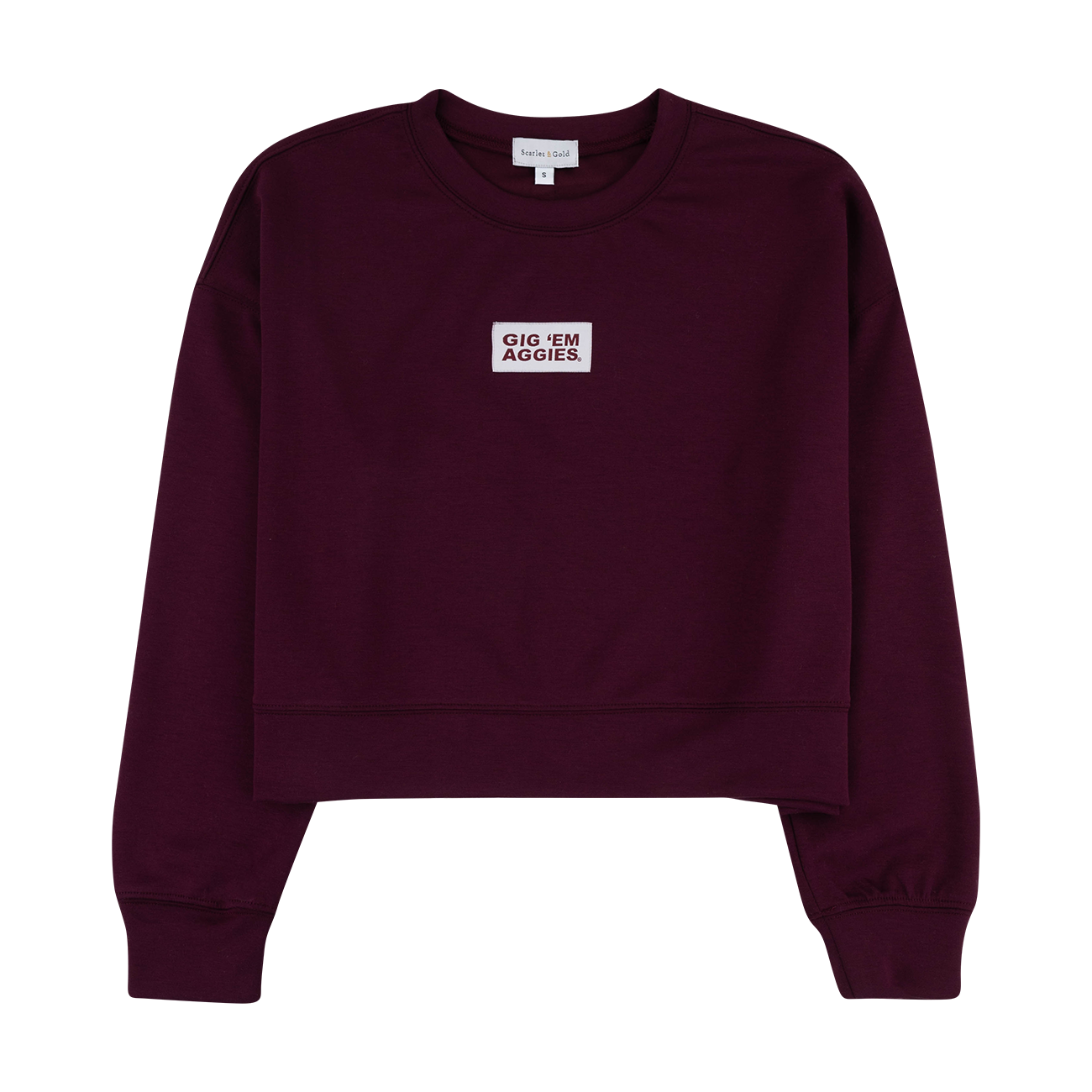 Maroon sweatshirt with 'Gig Em Aggies' logo