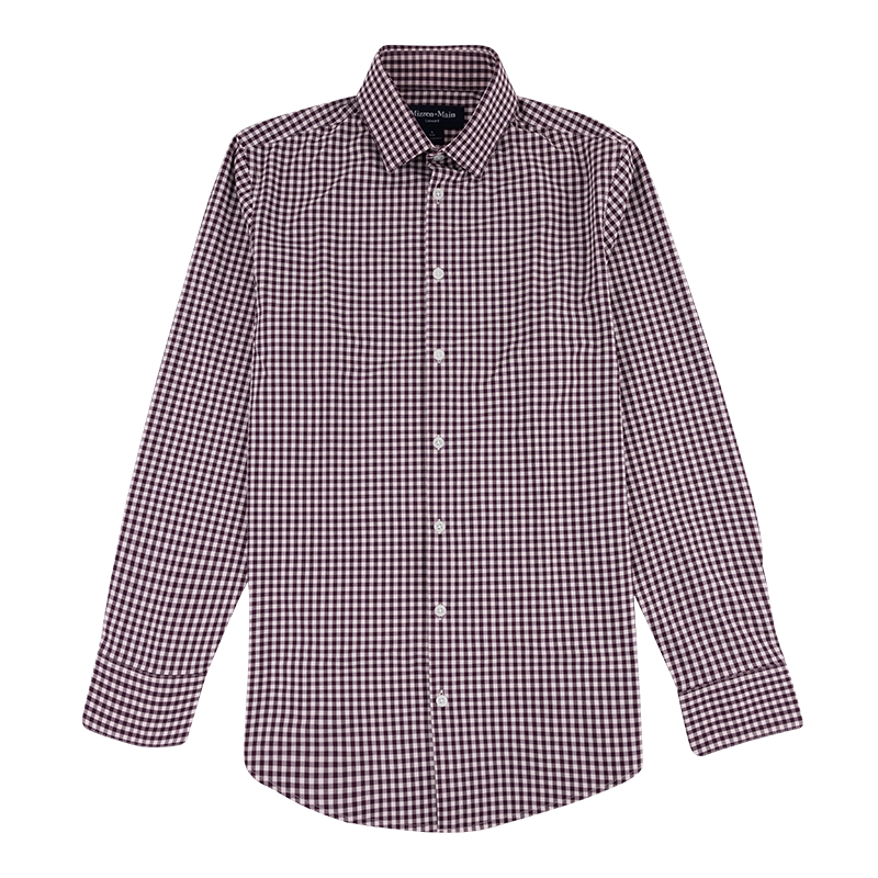 Mizzen+Main Eggplant Crew Gingham Leeward Button Down