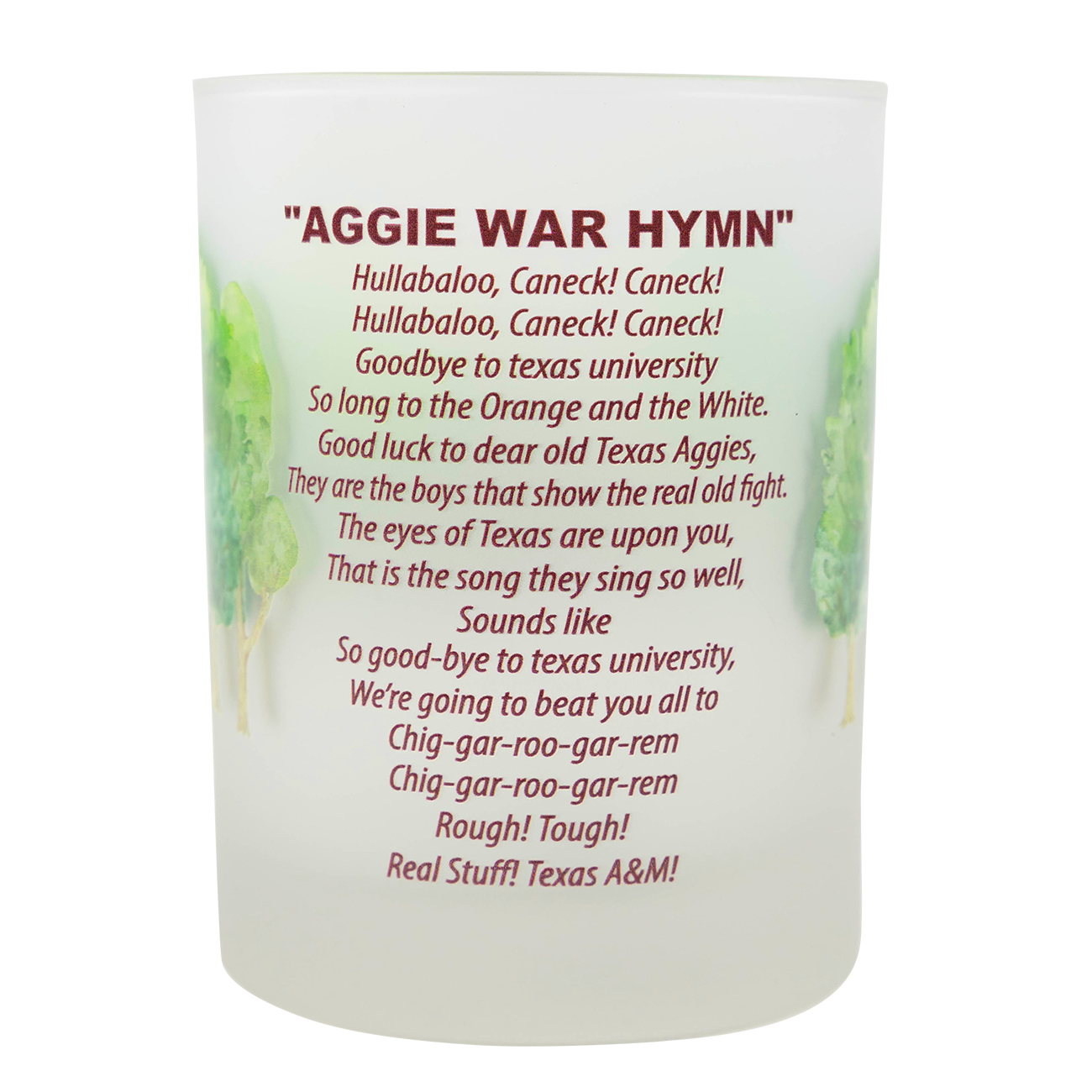 Texas A&M University Academic Building Frosted Rocks Glass Cup
