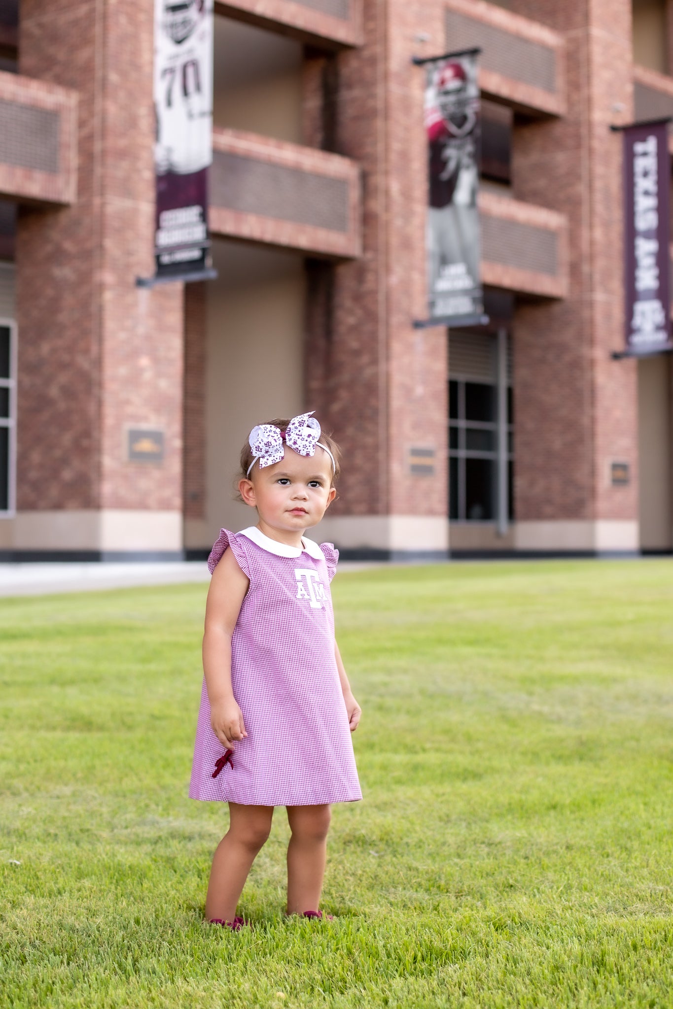 Texas A&M Toddler Ella Gingham Dress