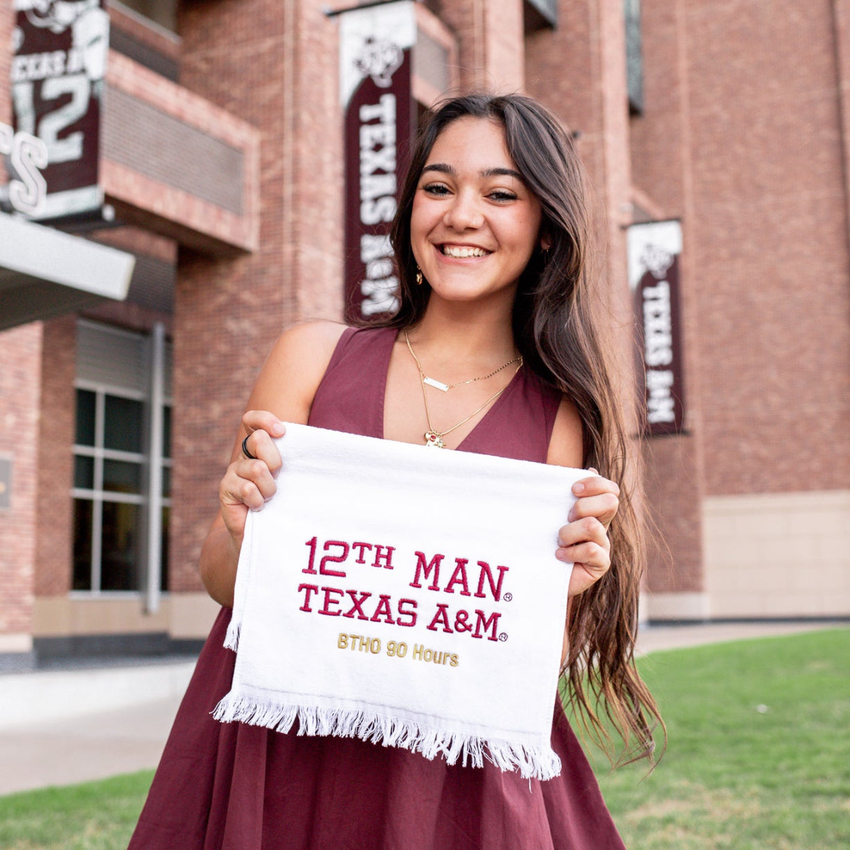 Texas A&M Gold Btho 90 Hours 12th Man Towel
