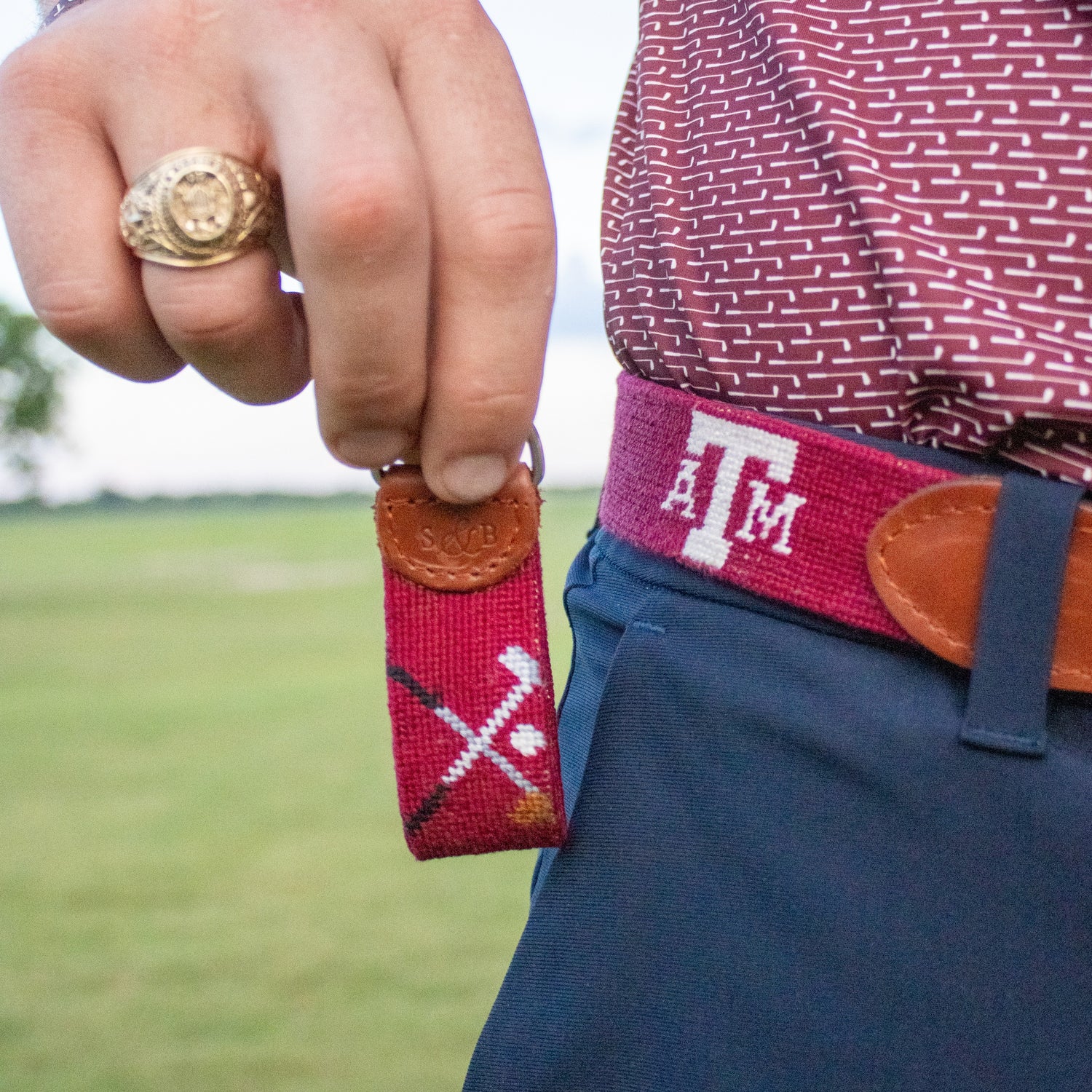 Texas A&M Logo-Crossed Clubs Key Fob