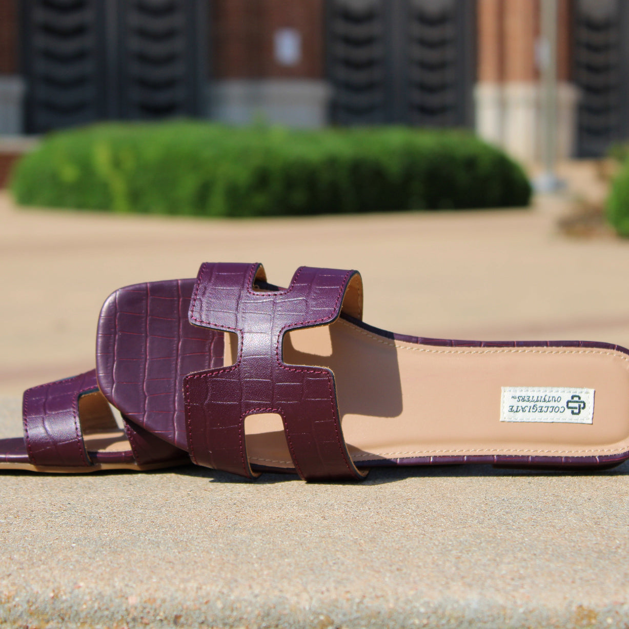 Collegiate Outfitters Maroon Croc H Slide